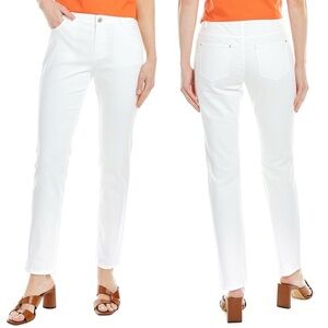 Lafayette 148 Women's Thompson Straight‎ Leg Mid Rise Jean, White - Size 18